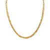 Palm Beach Jewelry Yellow Gold Ion-plated Multistrand Layered Necklace, 15.5 Inches