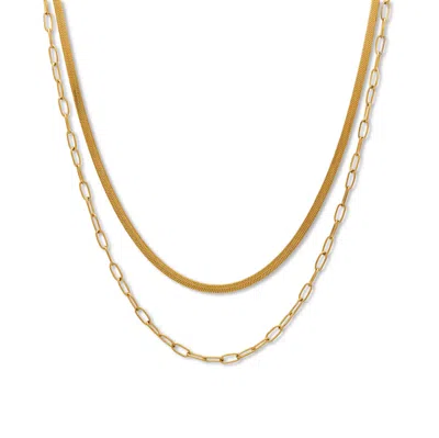 Palm Beach Jewelry Yellow Gold Ion-plated Multistrand Layered Necklace, 16 Inches