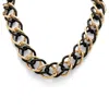 Palm Beach Jewelry Yellow Goldtone Black-ruthenium-plated Curb-link Necklace 19"