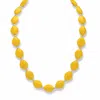 Palm Beach Jewelry Yellow Mod-style Lucite Silvertone Cabochon Beaded Strand Necklace 18"-21"