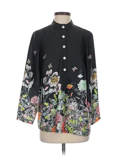Pre-owned Palm Beach Long Sleeve Blouse In Black