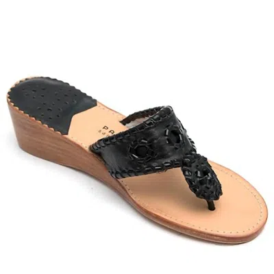 Palm Beach Women's Classic Mid Wedge Sandal In Black/black Patent In Multi