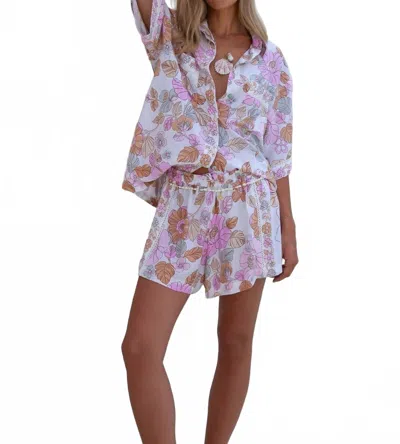 Palm Collective Celeste Lightweight Shorts In Floral In Multi