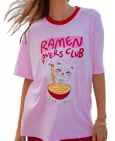 Palm Collective Ramen Lovers Club Tee In Pink