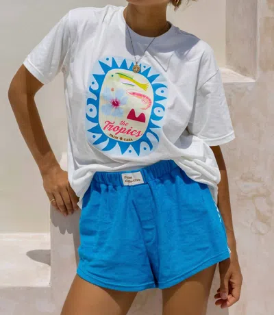 Palm Collective Terry Short In Blue In Black