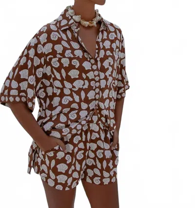 Palm Collective Tide Pool Blouse In Brown