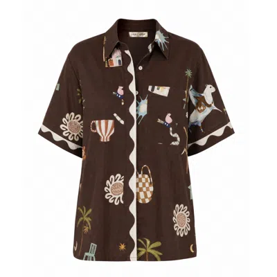 Palm Collective Women's Brown Amara Blouse