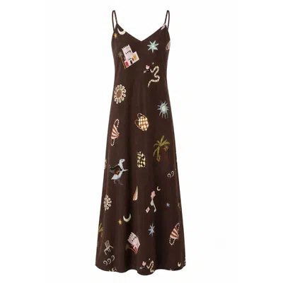 Palm Collective Women's Brown Maroc Maxi Dress