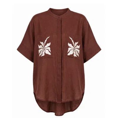 Palm Collective Women's Brown Summer Blouse