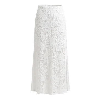 Palm Collective Women's Neutrals Balboa Lace Skirt In White