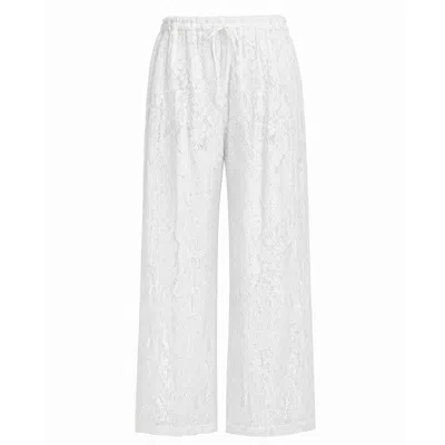 Palm Collective Women's Neutrals Sidewalk Lace Pants In White