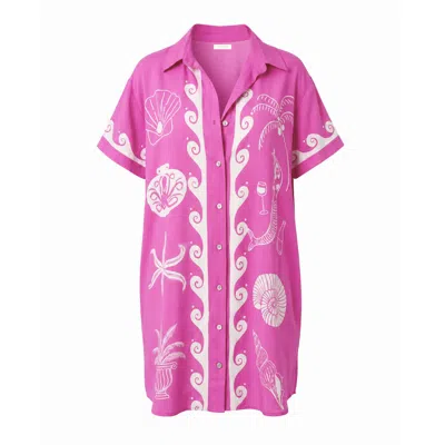 Palm Collective Women's Ocean Club Shirt Dress Pink