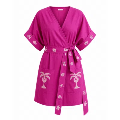 Palm Collective Women's Pink Patina Wrap Dress