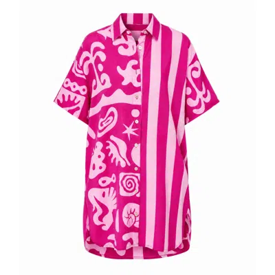 Palm Collective Women's Pink Tanzanite Shirt Dress