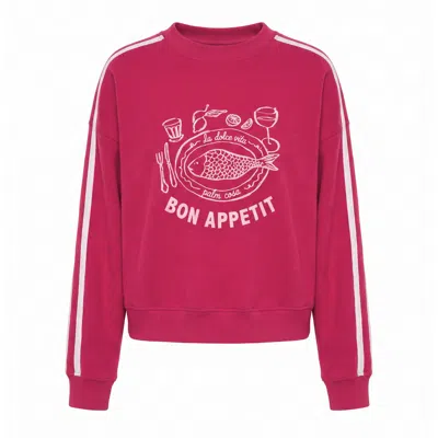 Palm Collective Women's Red Bon Appetit Fleece Sweater
