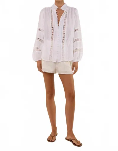 Palm Noosa Bella Long Sleeve Blouse In White