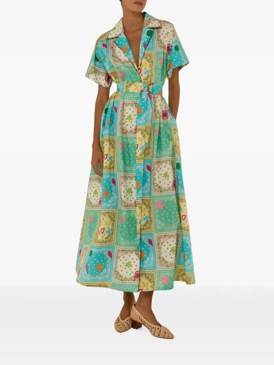 Palm Noosa Belted Patchwork-print Dress In Multi