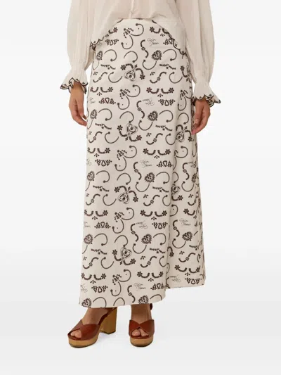 Palm Noosa Caroline Embroidered Maxi Skirt In Gray