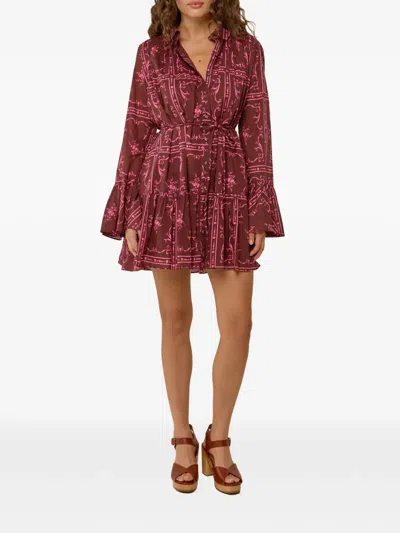 Palm Noosa Eleanor Tile-print Mini Dress In Multi