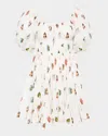 Palm Noosa Flora Seashell-print Cotton Mini Dress In Sardinia Shell