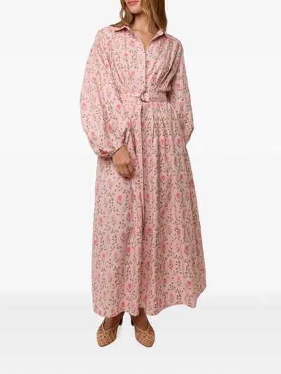 Palm Noosa Floral-print Belted Dress In Pink