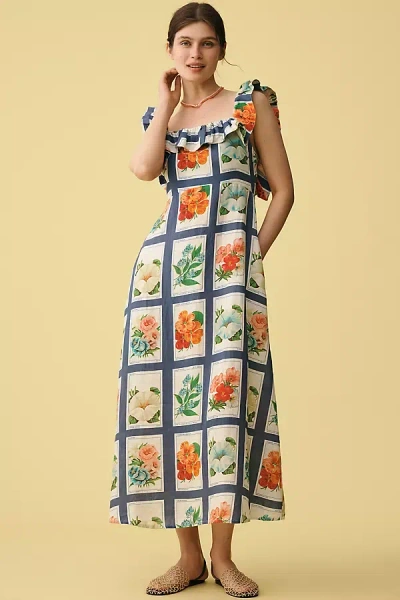 Palm Noosa Gia Ruffle Linen Maxi Dress