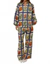 Palm Noosa Hallie Linen Pants In Vintage Botanical In Animal Print