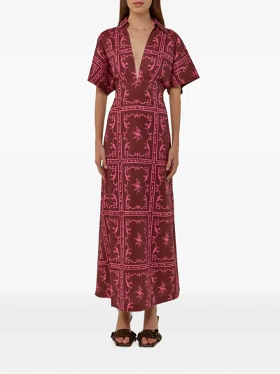 Palm Noosa Jasmine V-neck Maxi Dress In Burgundy