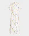 Palm Noosa Maria Floral-print Linen Maxi Shirtdress In Wildflowers