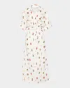 Palm Noosa Memento Seashell-print Linen Maxi Shirtdress In Sardinia Shell