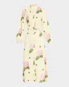 Palm Noosa Noddy Belted Floral-print Linen Midi Shirtdress In Porto Fino Polka Dot