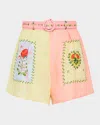Palm Noosa Porto Siesta Tile-print Linen Shorts In Siesta Tile