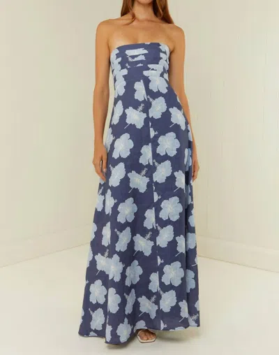 Palm Noosa Primrose Dress In Blue Hibiscus In Multi