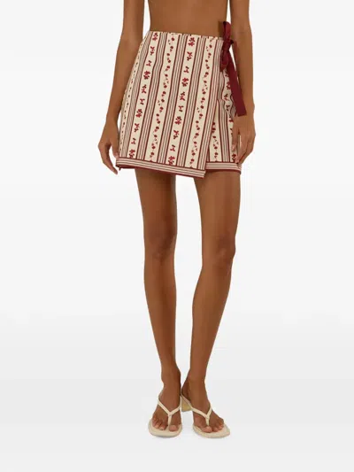 Palm Noosa Rex Floral-print Wrap Mini Skirt In Multi