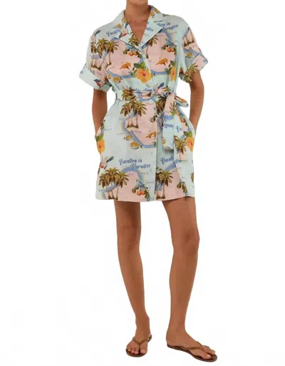Palm Noosa Rey Mini Dress In Sky Blue In Multi
