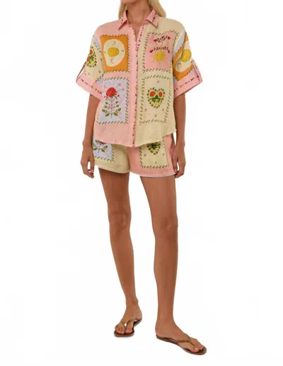 Palm Noosa Shirt In Siesta Tile In Gold