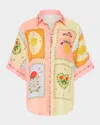 Palm Noosa Siesta Tile-print Linen Shirt In Siesta Tile