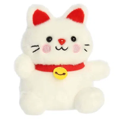 Palm Pals Aurora  Kota Lucky Cat 5-inch Stuffed Animal Plush #1-612 In White
