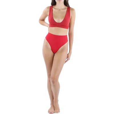 Palm Womens Cheeky Summer Swim Bottom Separates In Red