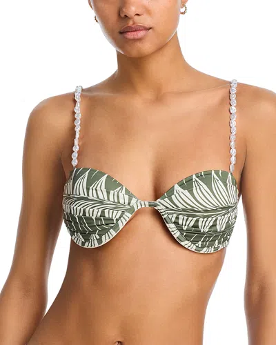 Palmacea Alicia Printed Shell Strap Bikini Top In Palmo