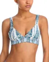 Palmacea Alma Palm Print Bikini Top In Marina