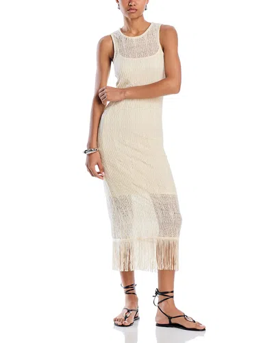 Palmacea Amber Fringe Hem Swim Cover-up Dress In Gardenia