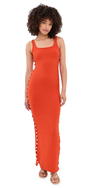 Palmacea Awa Shell Dress Shell Red In Orange