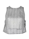 Palmacea Chevron-knit Drawstring Top In Silver