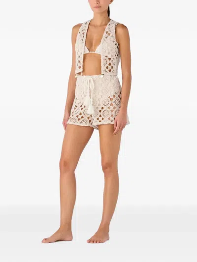 Palmacea Irene Crochet-knit Shorts In Neutral