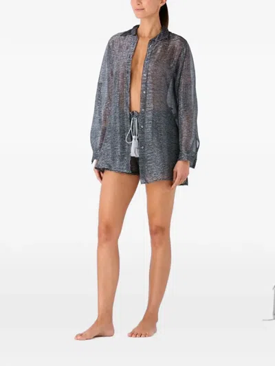 Palmacea Irene Metallic Shorts In Blue