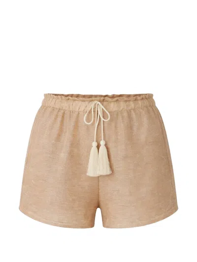 Palmacea Irene Metallic-effect Shorts In Neutral