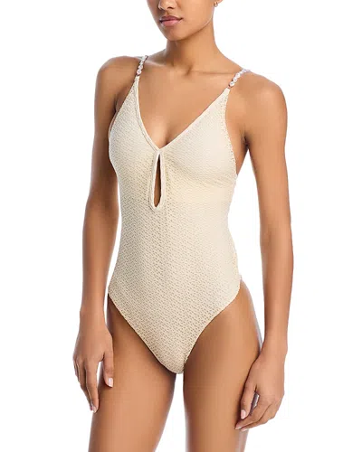 Palmacea Lucia Keyhole One Piece Swimsuit In Ivory