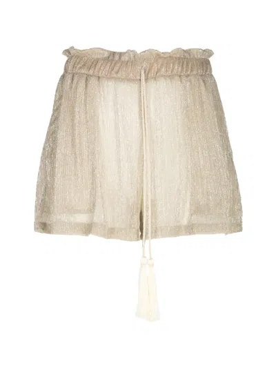 Palmacea Nair Tassel-detail Shorts In Neutral