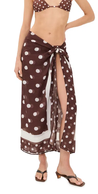 Palmacea Sarong Pareo Polka In Brown